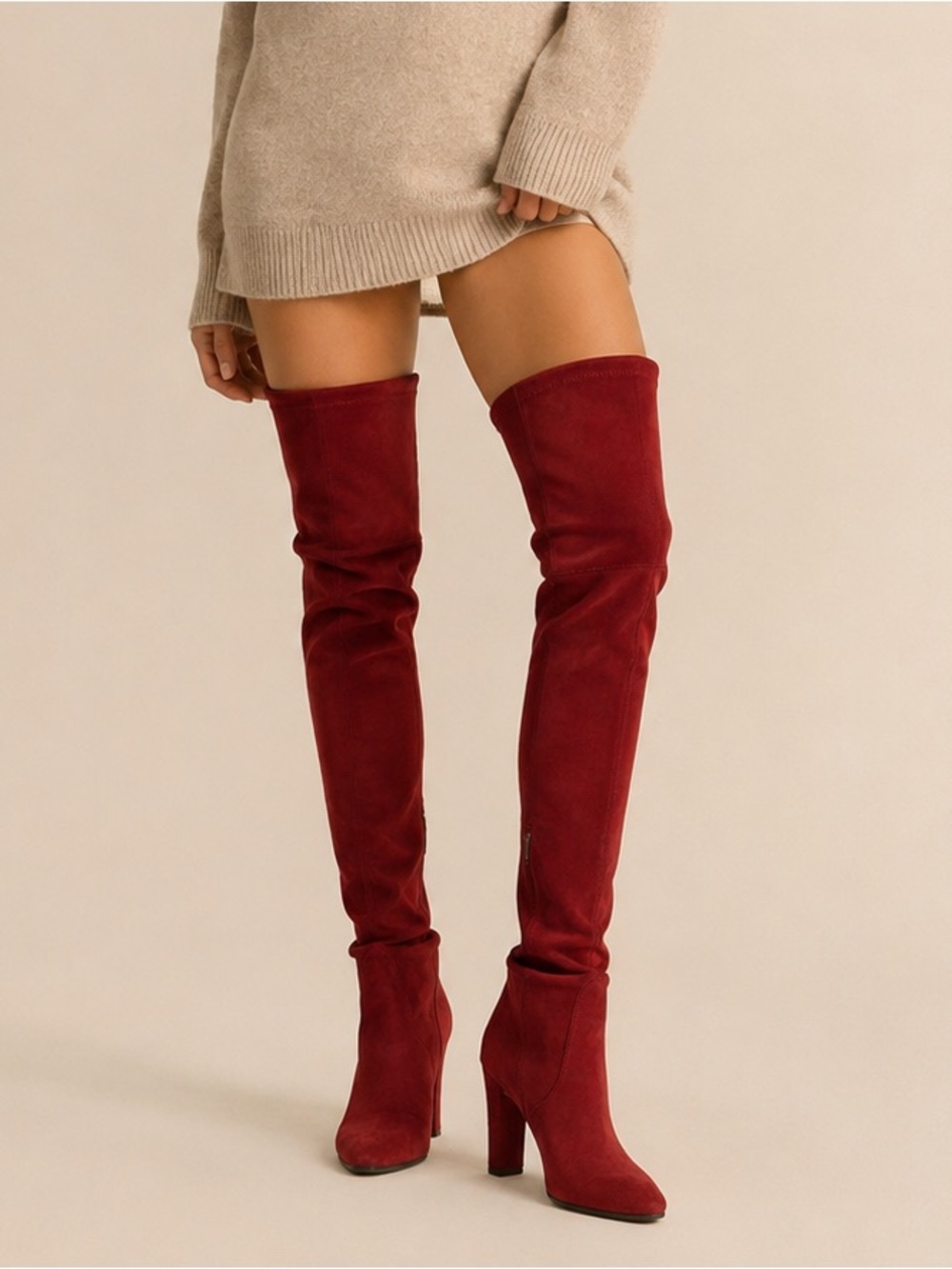 Stuart Weizman Highland Boots Burgundy 5.5
